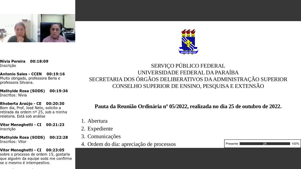 REUNIÕES DO CONSEPE/UFPB