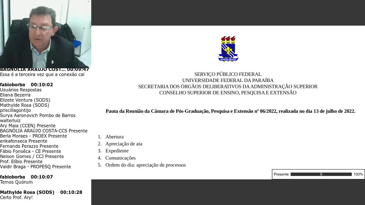 REUNIÕES DA CÂMARA DE PÓS-GRADUAÇÃO, PESQUISA E EXTENSÃO