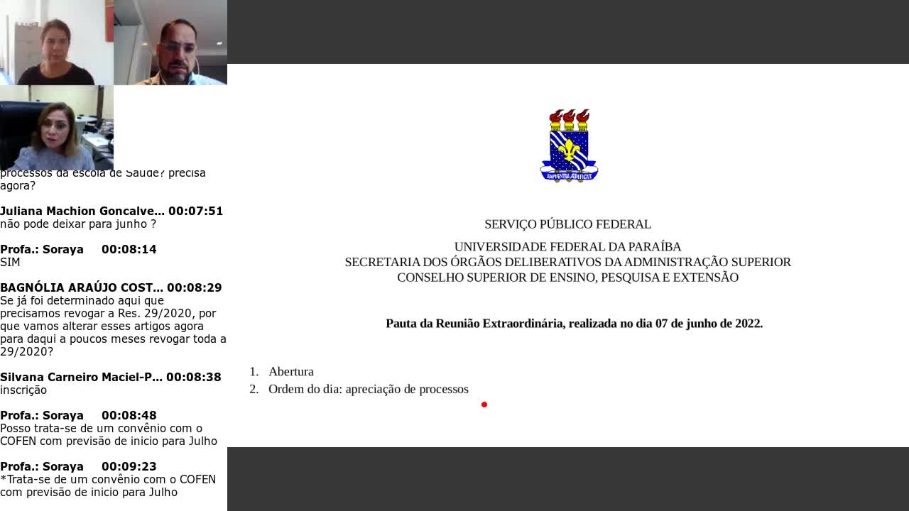 REUNIÕES DO CONSEPE/UFPB