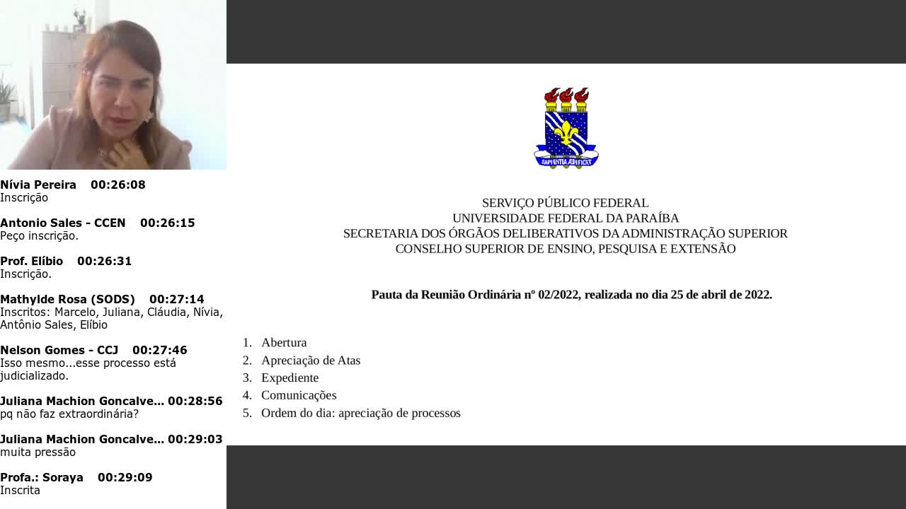 REUNIÕES DO CONSEPE/UFPB