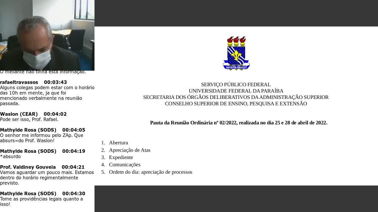 REUNIÕES DO CONSEPE/UFPB