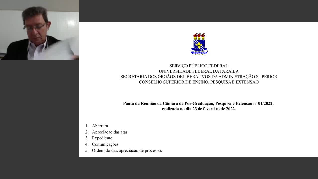 REUNIÕES DA CÂMARA DE PÓS-GRADUAÇÃO, PESQUISA E EXTENSÃO