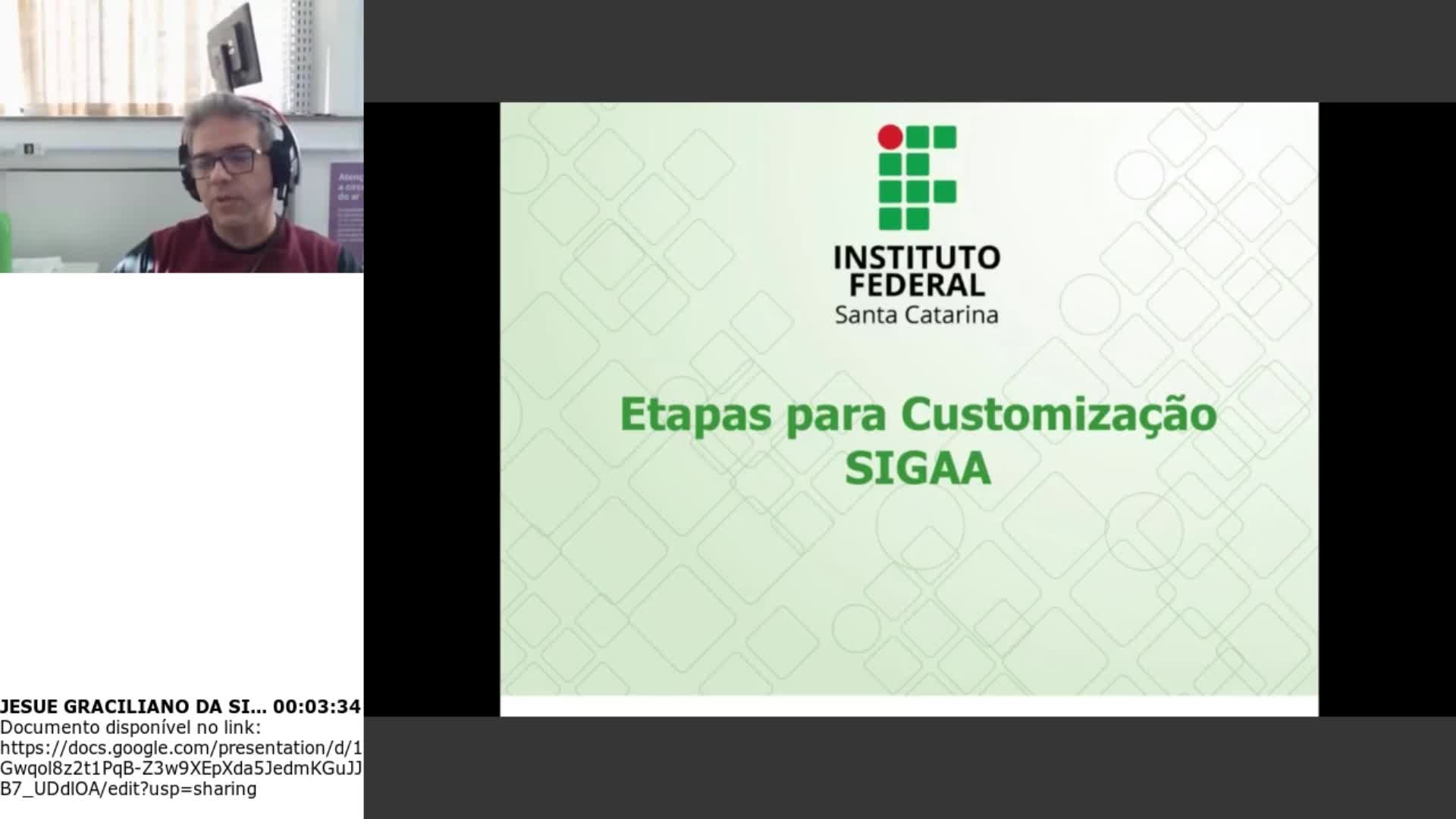 Apresentação - customização SIGAA IFSC - Comitê de Governança Digital