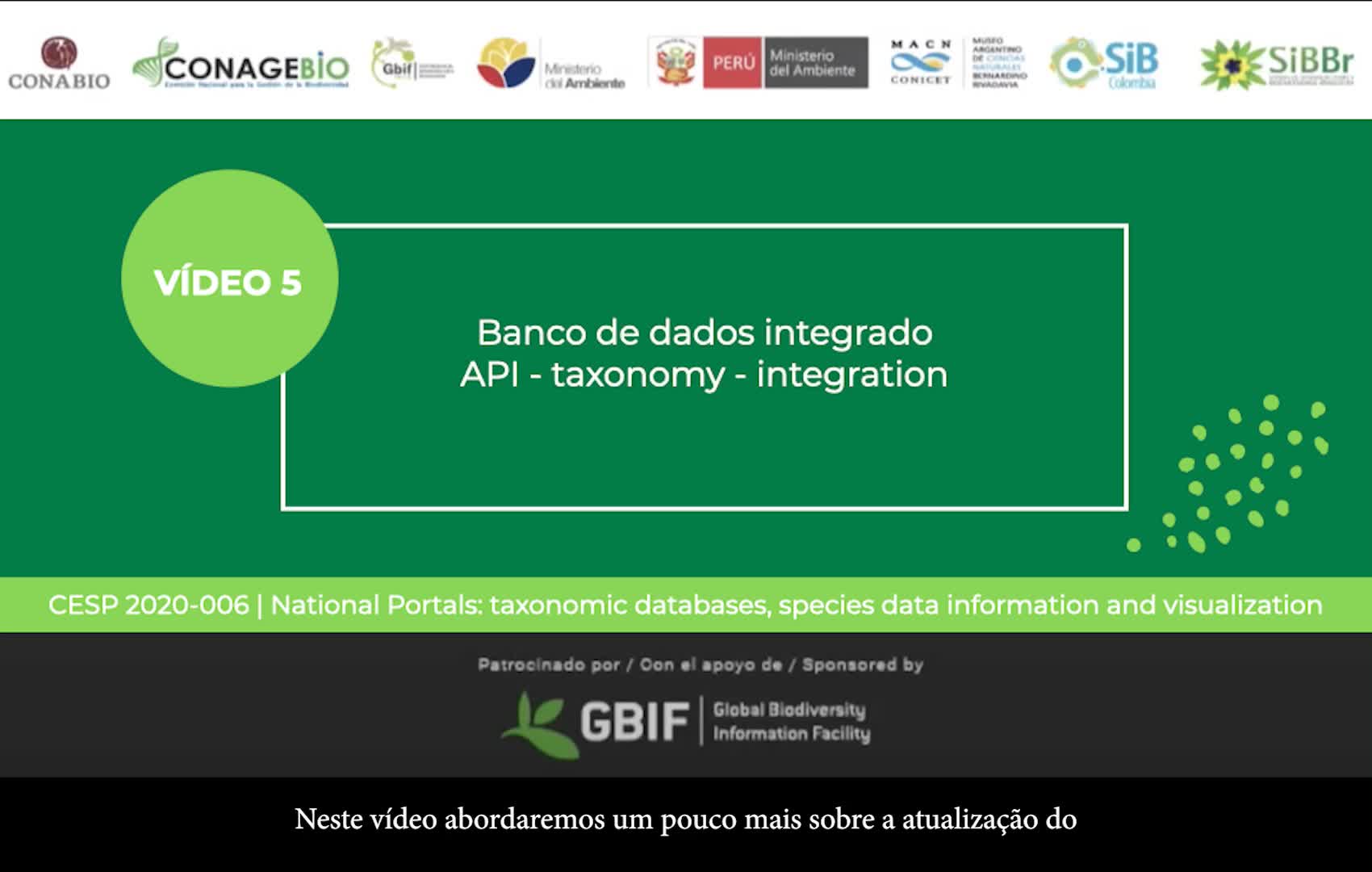 SiBBr: Como construir um banco de dados taxonômicos | Video 4: Banco de Dados Integrado (legendado em português).