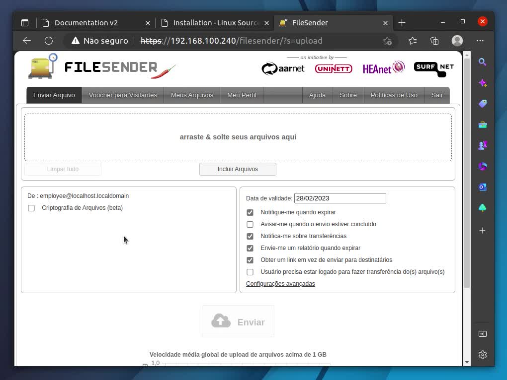 FileSender Installation
