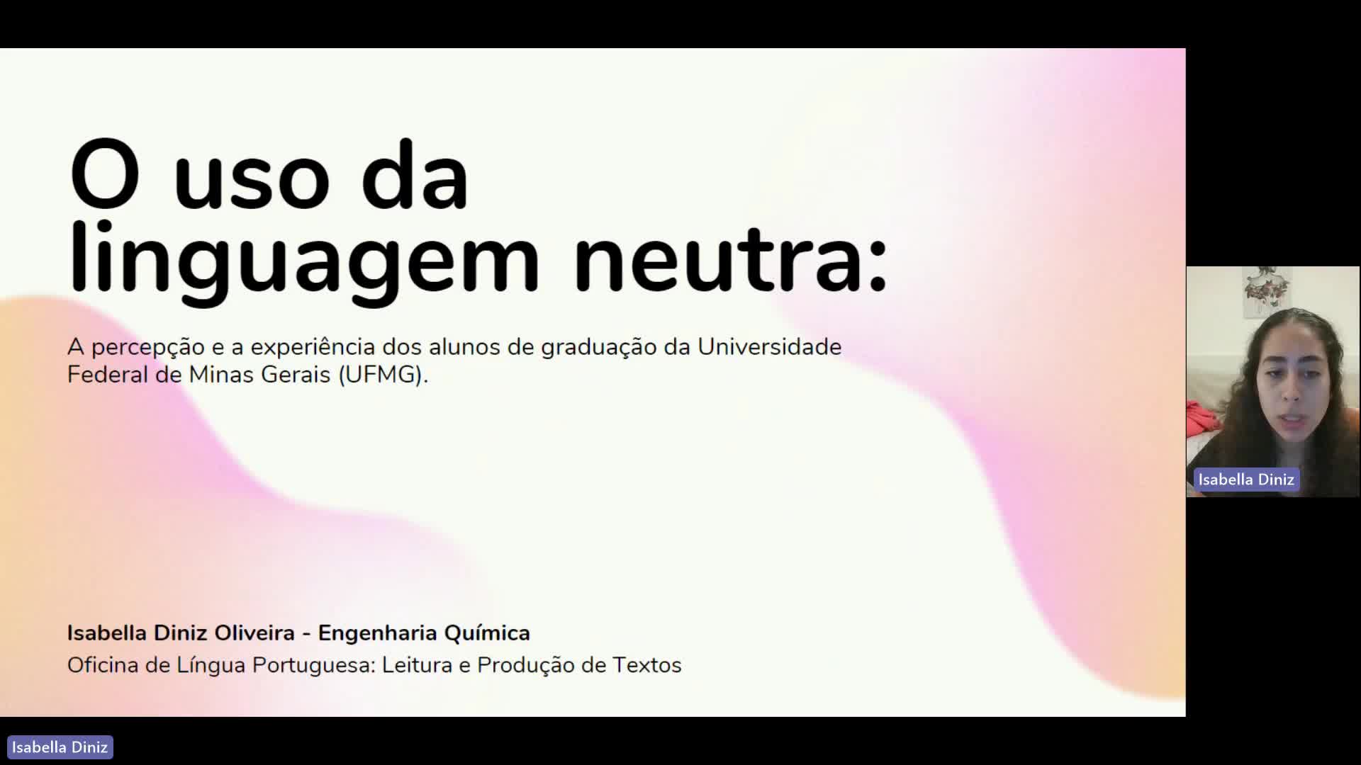 AV 14 - Apresentação oral (Isabella Diniz Oliveira)