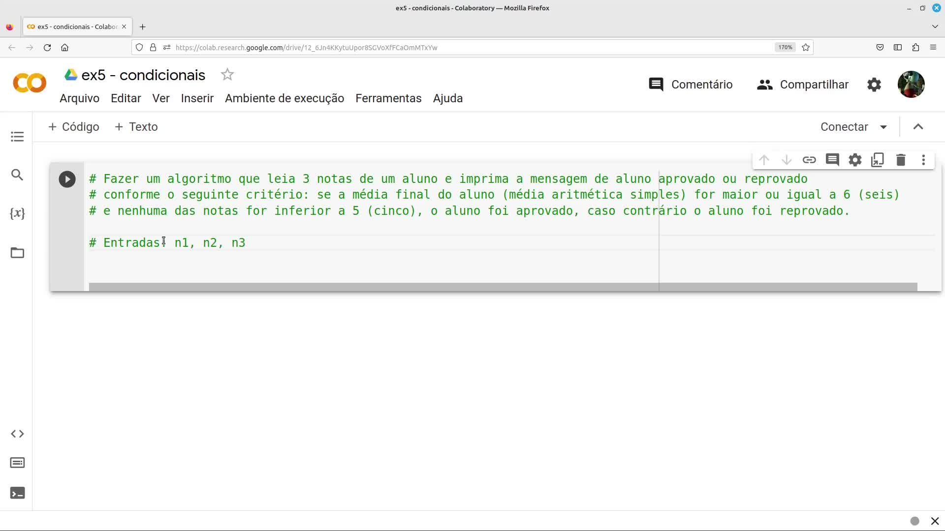 Algoritmos - Condicionais em Python (Parte 3)