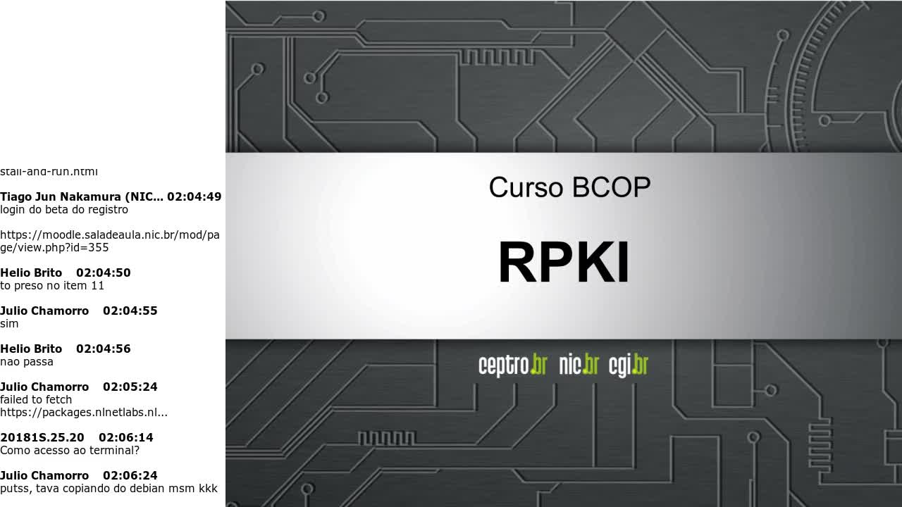 Disseminação de conhecimento: minicurso RPKI