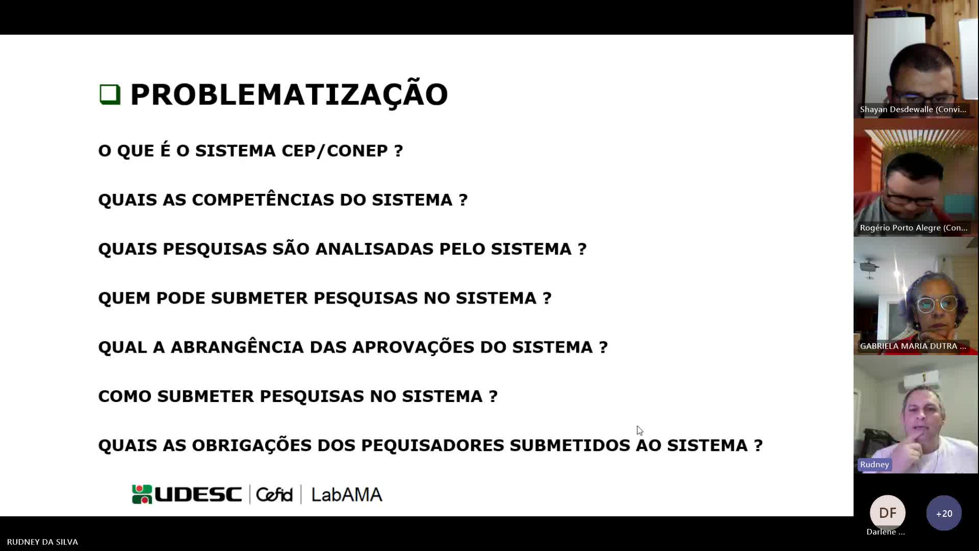 Roda de conversa - O que é sistema CEP/CONEP? com Rudney da Silva