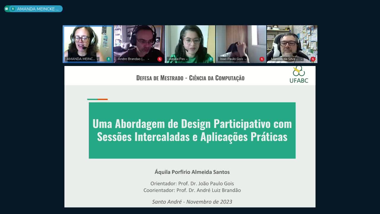 Defesa de mestrado da Áquila Porfirio Santos - Programa de Pós-Graduação em Ciência da Computação da UFABC