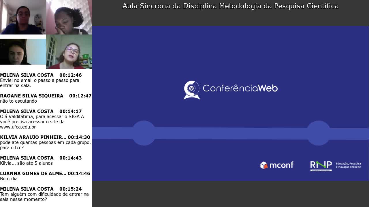Aula Síncrona de Metodologia da Pesquisa Científica