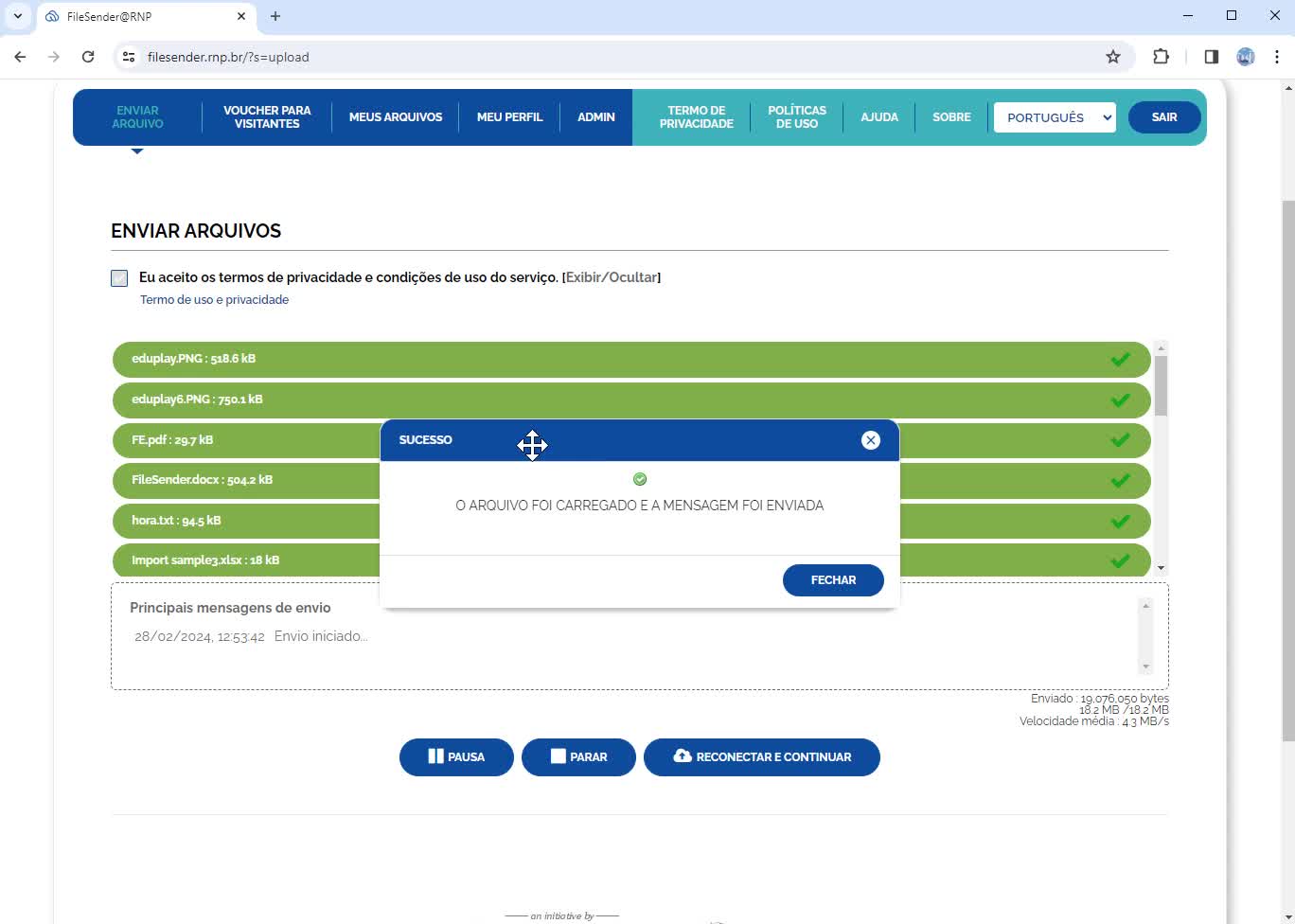 FileSender@RNP o Guia Completo