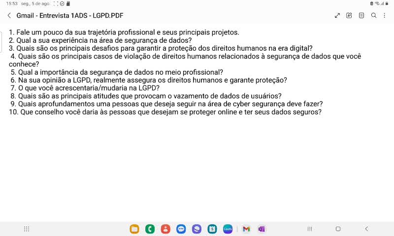 Questões sobre lgpd - cybersec