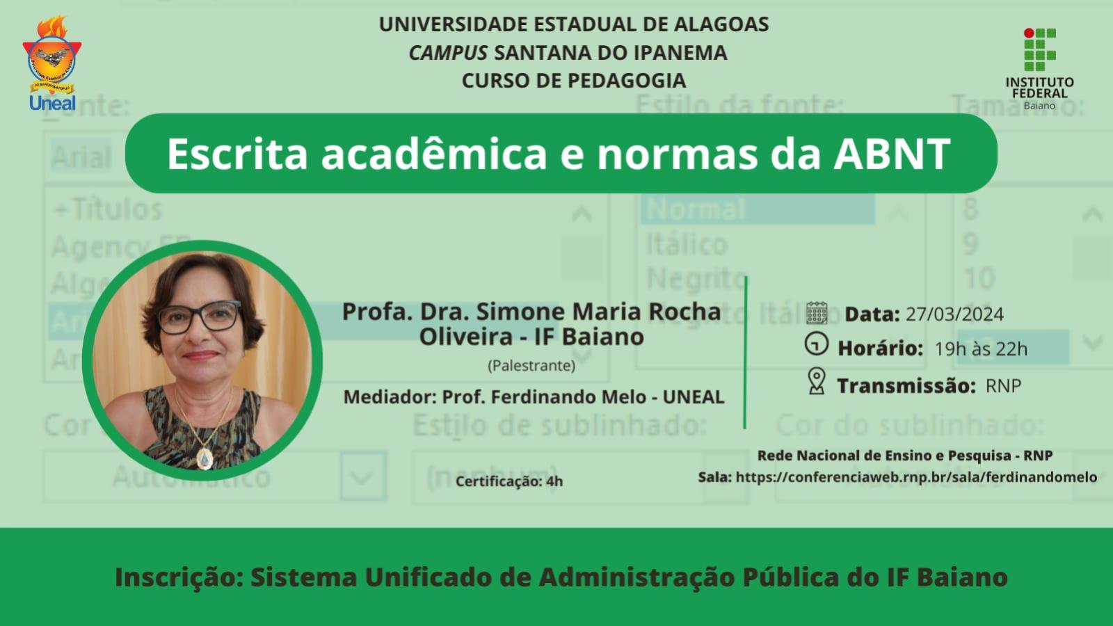 Palestra: Escrita acadêmica e normas da ABNT