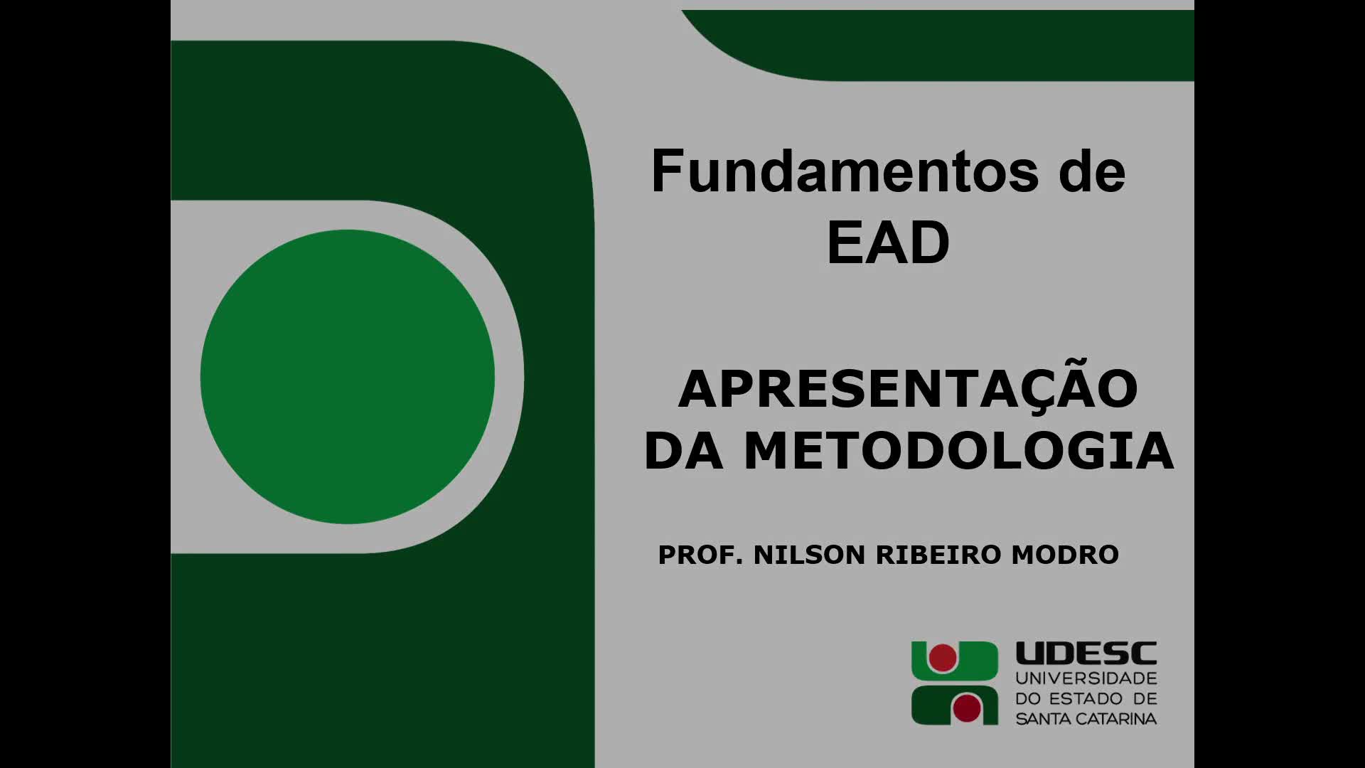 Apresentação Disciplina - Fundamentos de EAD