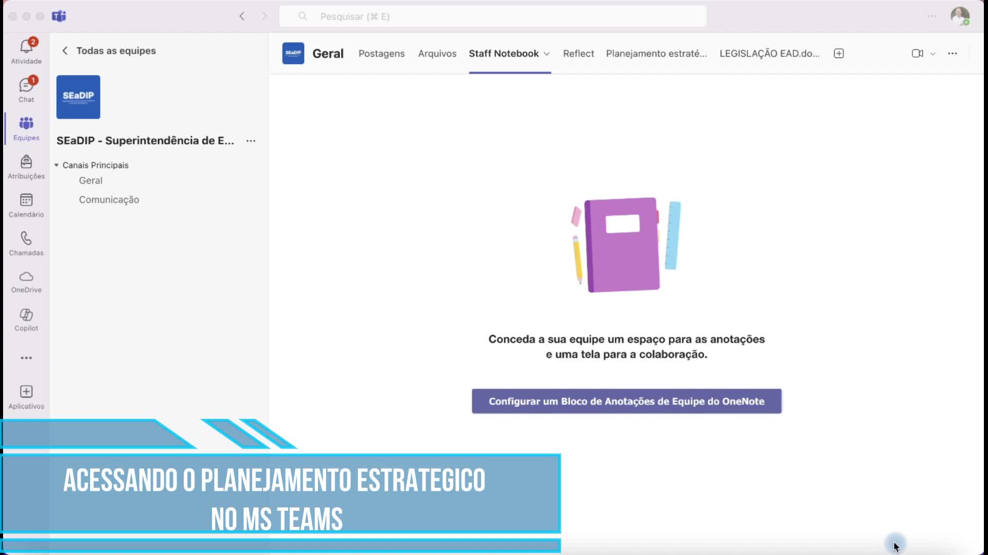 Acessar o planejamento no MS Teams